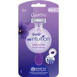 Wilkinson Sword Quattro - Wegwerp Scheermessen - Violet Blooms - 3 st