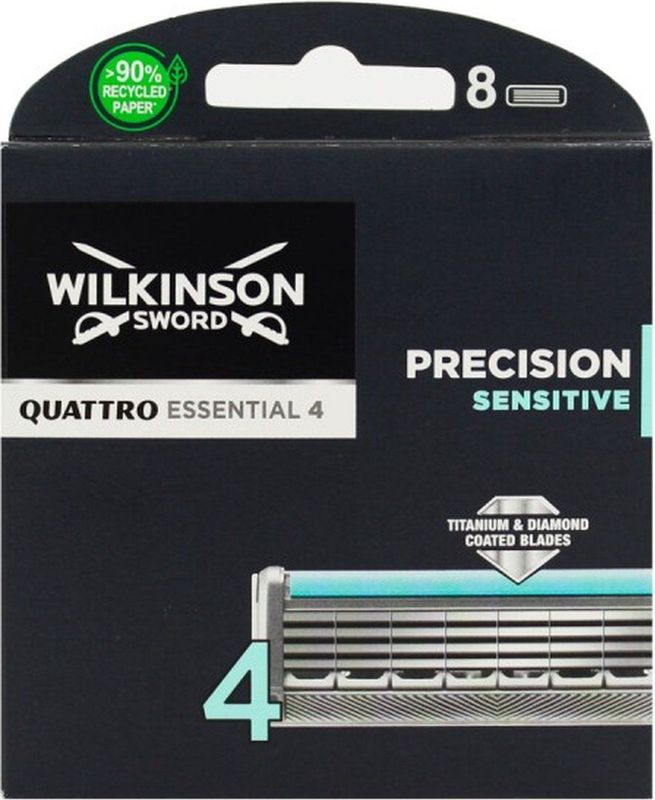Wilkinson - Quattro Titanium Sensitive - Scheermesjes - 8 Stuks