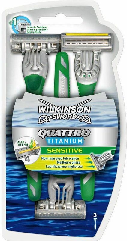 Wilkinson Sword - Quattro Titanium Sensitive - Wegwerp Scheermessen - 3 st