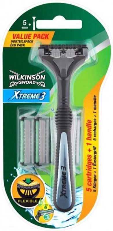 Wilkinson Sword - Xtreme 3 Hybrid - Scheerapparaat + Vervangbare Scheermesjes 5st.