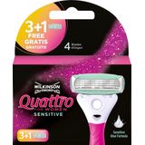 Wilkinson Scheermesjes Quattro Sensitive 4 Stuks - Women - Met Aloë Vera