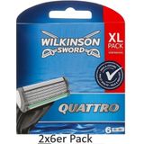 Wilkinson Quattro scheermesje, 6st