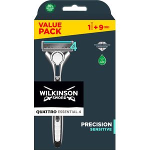 Wilkinson Men Scheermes Voordeelverpakking Quattro Titanium Sensitive - Inclusief 8 schermen