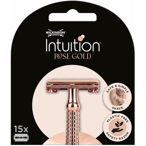 Wilkinson - Intuition - Safety Scheermesjes - Rose Gold - 15 Stuks