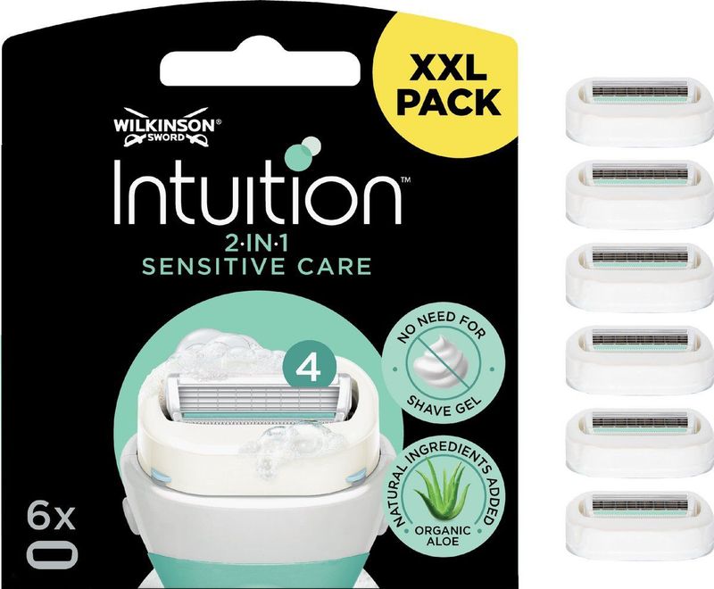 Wilkinson Intuition 2 in 1 Navulmesjes Sensitive Care Valuepack 6 stuks