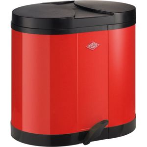 Pedaalemmer - 2 Vakken - Eco verzamelaar 170 - Wesco - afvalvolume 30 (2 x 15) liter - Rood