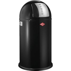 Spetebo XXL Prullenbak met schuifdeksel grijs - 50 L - Ronde vuilnisbak met koepeldeksel - Eimer voor cosmetica afvalcontainer afvalemmer