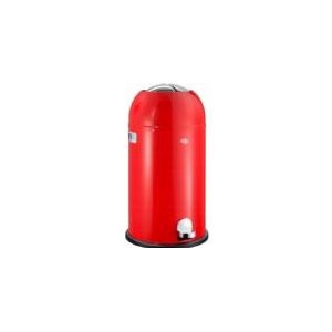 Wesco Kickmaster afvalemmer in de kleur rood, gepoedercoat plaatstaal, geïntegreerde schokdemper, volume 33 liter, grote opening