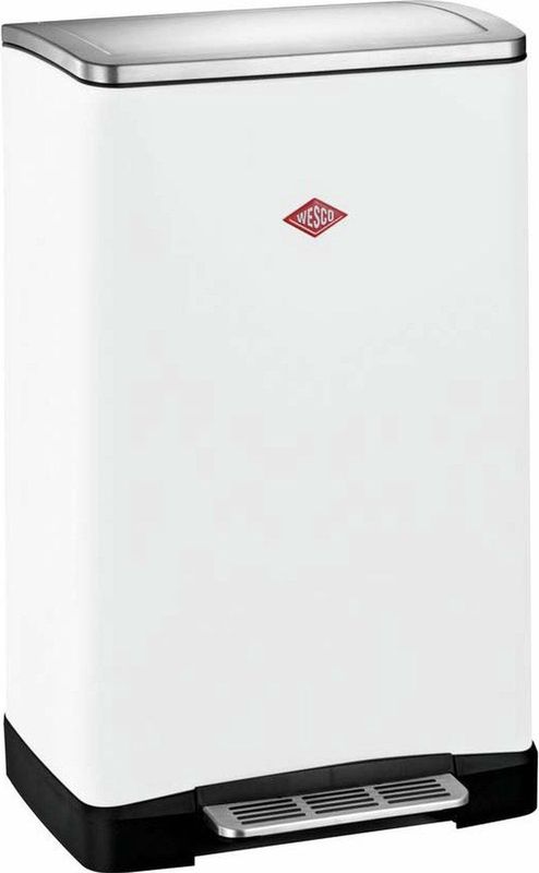 Wesco Big Double Pedaalemmer 36 liter 2 vakken Mat Wit 2x 18 Liter