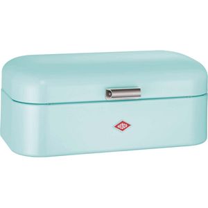 Wesco Grandy broodtrommel in de kleur mint, gepoedercoat plaatstaal, ventilatiegaten en stabiele handgreep