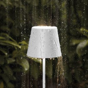 SIGOR Nuindie - dimbare led-accu-vloerlamp voor binnen en buiten, oplaadbaar, 24 uur lichtduur, wit