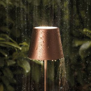 Akku-Tischleuchte Nuindie 380mm bronzefarben rund