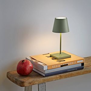 Sigor Nuindie mini LED oplaadbare tafellamp, USB-C, saliegroen, dimbaar