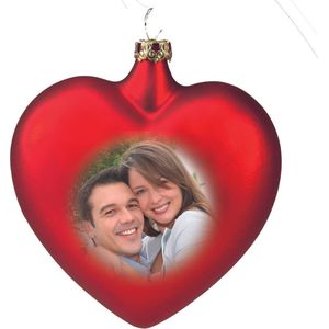 Kerstbal foto in hartvorm ! Incl. fraaie geschenkverpakking.