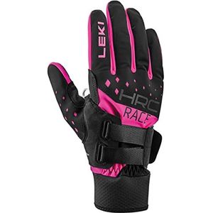 LEKI HRC Race Shark handschoenen, zwart-roze, EU 7.5