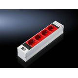 Rittal - PSM Insteekmodule - Stopcontactmodule - Rood - Metaal - 4-voudig