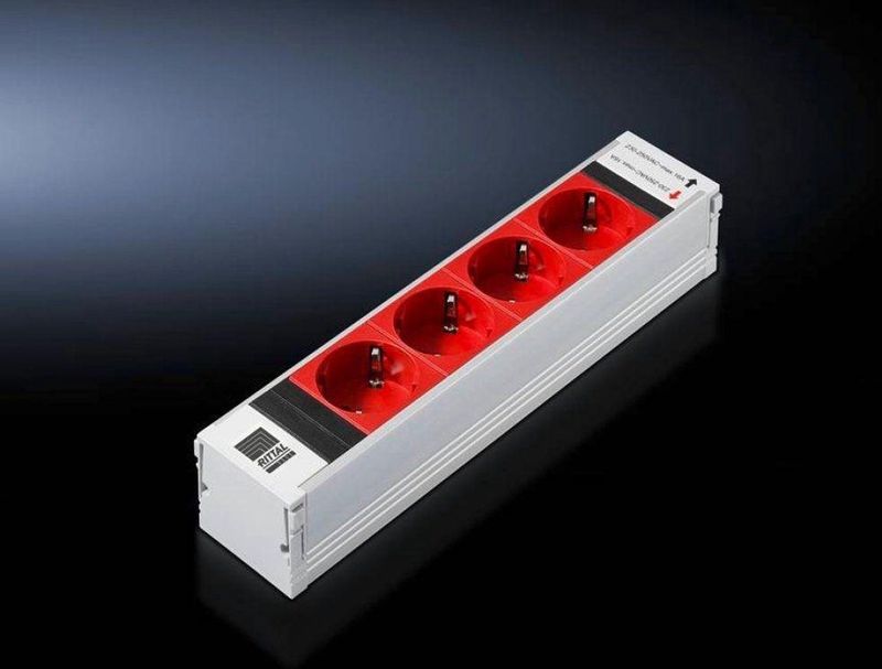 Rittal - PSM Insteekmodule - Stopcontactmodule - Rood - Metaal - 4-voudig