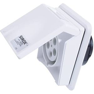 SIROX® CEE-inbouwstopcontact, 5-polig, 400 V, 6 h stroomsterkte 32 A, kleur verkeerswit