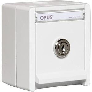 OPUS® RESIST geaard stopcontact 1-voudig met slot versie sluiting ""4"", kleur zuiver wit