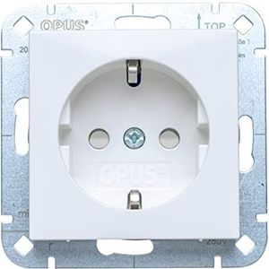 OPUS® 55 geaard stopcontact premium met aanraakbescherming kleur polair wit