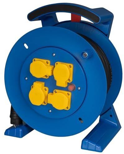 Jumbo - Kabelhaspel - Geel - 25 m - 4 Geaarde Stopcontacten - H07RN-F 3G2.5 mm²