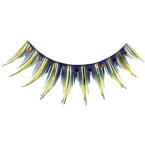 Eulenspiegel 001400 Kunstwimpers, groen/geel metallic, voor carnaval, themafeest