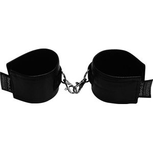 Soft Bond X Leather Handcuffs - Black