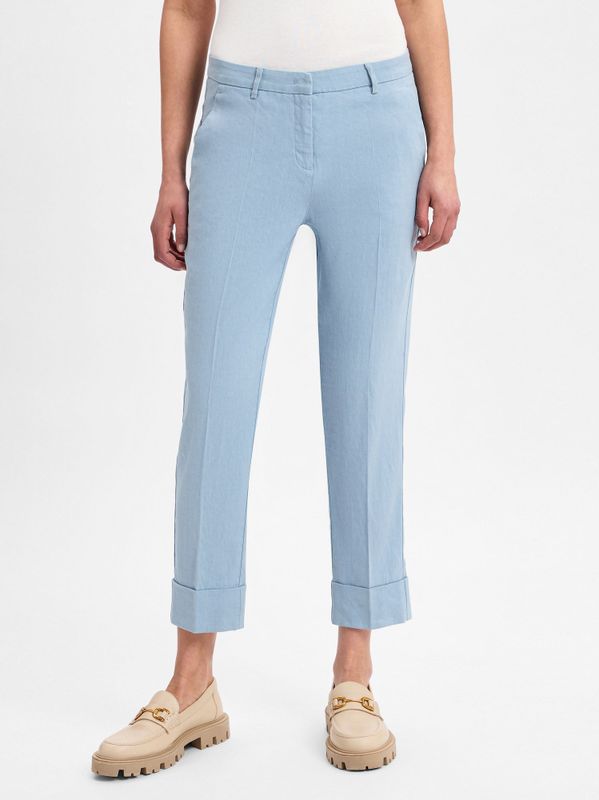 Cambio - Krystal - Bandplooibroek - Lichtblauw - Slimfit - 7/8 lengte