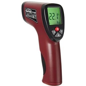 Testboy TV 329 infrarood thermometer (zeer nauwkeurige temperatuurmeting, voor meteorologie, barbecue, met 12:1 geavanceerde meetoptiek, met groen LCD-scherm), rood