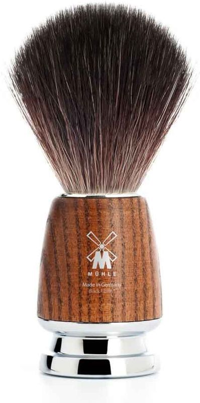 MÜHLE RYTMO - Scheerkwast - Zwart - Gestoomd Essenhout - Zwarte Vezel