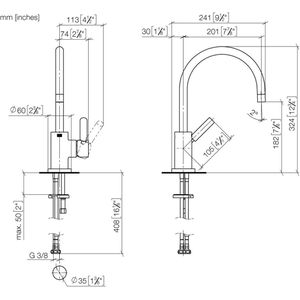 Dornbracht - Tara Classic - Keukenmengkraan - Chroom - 32.5cm - 1 Kraangat