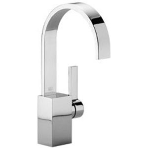 Dornbracht Mem wastafelkraan met waste met sokkel en perlator met sprong 16.5cm met vaste uitloop chroom 33500782-00