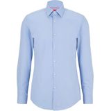 HUGO - Jenno - Overhemd - Lichtblauw - Katoen, Slim Fit, Lange Mouw