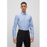 HUGO - Jenno - Overhemd - Lichtblauw - Katoen, Slim Fit, Lange Mouw