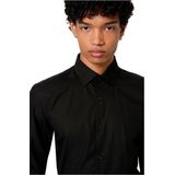 HUGO - Slim Fit Overhemd - Zwart - Poplin - Lange Mouwen