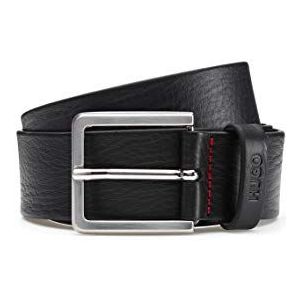 HUGO - Gionios - Riem - Zwart - 100% Cowhide - Rode Sierstiksels