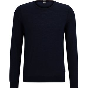 BOSS - Leno - Trui - Donkerblauw - 100% Wol - Slim Fit