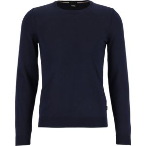 BOSS - Leno - Heren Trui - Donkerblauw - 100% Wol