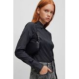 HUGO - Fitted 10211515 Overhemd - Blauw - Katoenmix - Slim Fit