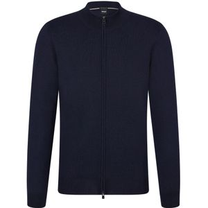 Hugo Boss - Blauwe Wollen Cardigan met Dubbele Rits voor Heren