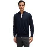 Hugo Boss - Blauwe Wollen Cardigan met Dubbele Rits voor Heren