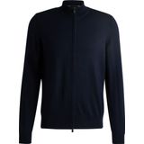 Hugo Boss - Blauwe Wollen Cardigan met Dubbele Rits voor Heren