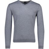 BOSS - Gebreide Trui - V-hals - Zwart - 100% Scheerwol