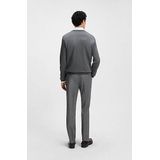 BOSS - Gebreide Trui - Blauw - 100% Scheerwol - V-hals