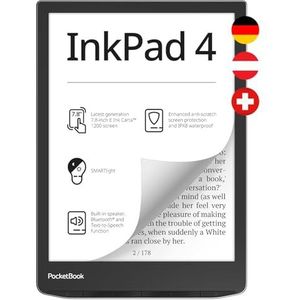 PocketBook InkPad 4 e-book reader (Duitse versie) 32 GB geheugen, E-Ink Carta 1200 touchscreen 7,8 inch (19,8 cm), zilver