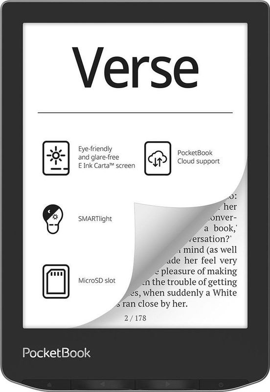 PocketBook Verse e book reader 8 GB Wifi Grijs