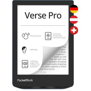 PocketBook Verse Pro e-book lezer (Duitse versie) 16 GB geheugen, IPX8, Bluetooth, E-Ink Carta display 15,2 cm (6 inch) - Azure