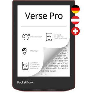 PocketBook E-book reader ""Verse Pro"" (Duitse versie) 16 GB geheugen, IPX8, Bluetooth, E-Ink Carta display 15,2 cm (6 inch) - Passion Red
