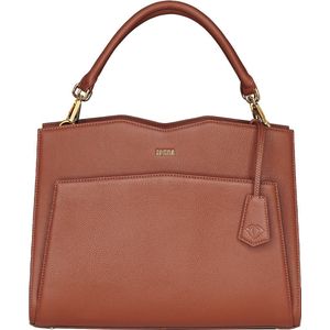 Socha Diamond Leather Shoulder Businessbag 12-14"" Cognac