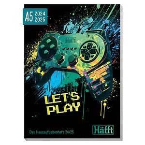 Häfft® Verlag Hausaufgabenheft Let´s play liniert DIN A5 ohne Rand, 112 Blatt